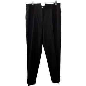 Ermanno Scervino Pleated Trousers Black High Rise Wool Blend Women 48 Minimalist